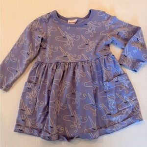Hanna Andersson Lavender Unicorn Print Long Sleeve Dress